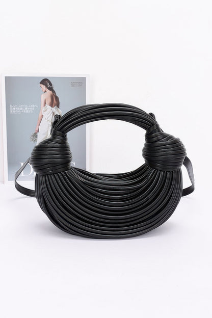 Faux Leather Rope Hobo Bag - Farnelli