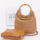 Faux Straw Bamboo Handle Handbag - Farnelli