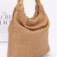 Faux Straw Bamboo Handle Handbag - Farnelli