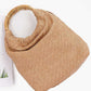 Faux Straw Bamboo Handle Handbag - Farnelli