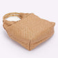 Faux Straw Bamboo Handle Handbag - Farnelli