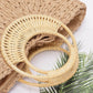 Faux Straw Bamboo Handle Tote Bag - Farnelli