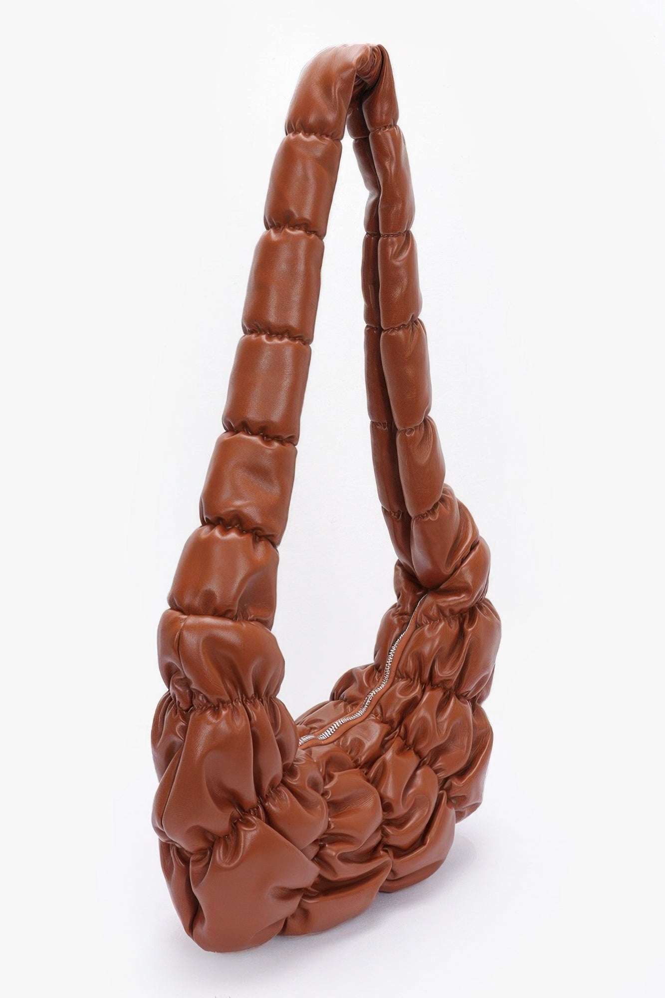 Pleated Faux Leather Crossbody Bag - Farnelli