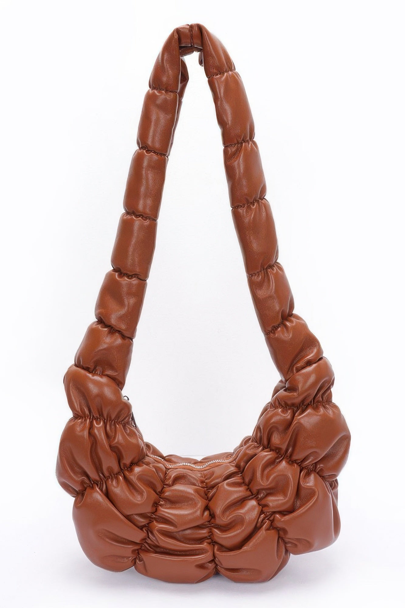 Pleated Faux Leather Crossbody Bag - Farnelli