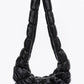 Pleated Faux Leather Crossbody Bag - Farnelli