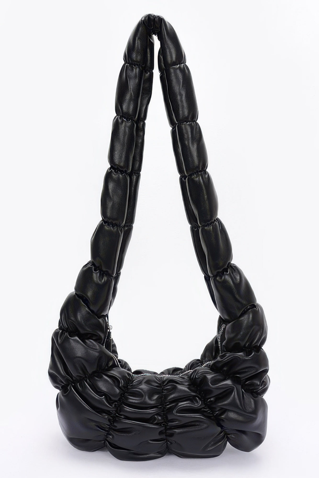 Pleated Faux Leather Crossbody Bag - Farnelli