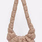 Pleated Faux Leather Crossbody Bag - Farnelli