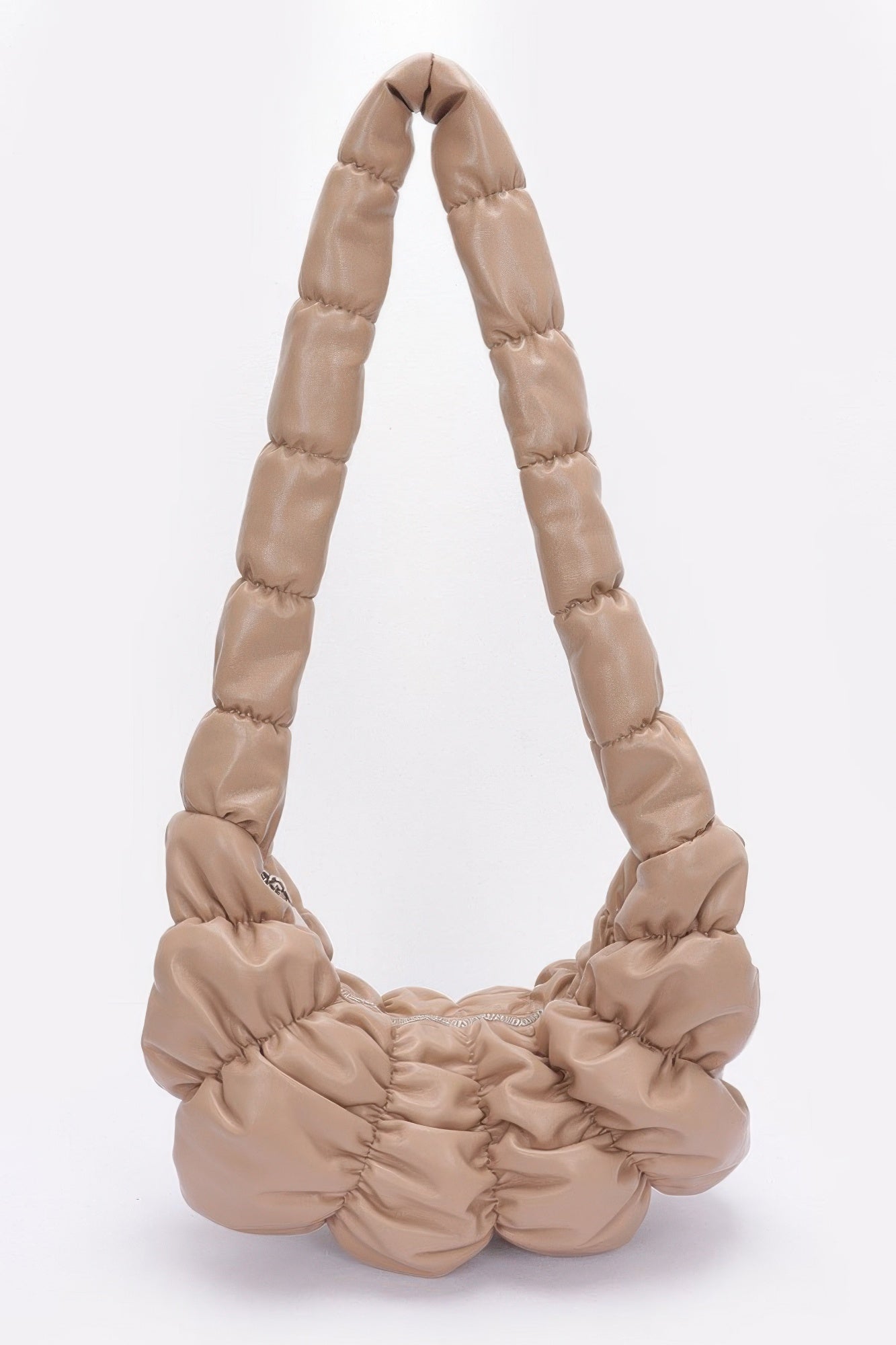 Pleated Faux Leather Crossbody Bag - Farnelli