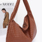 Faux Leather Braided Shoulder Bag - Farnelli