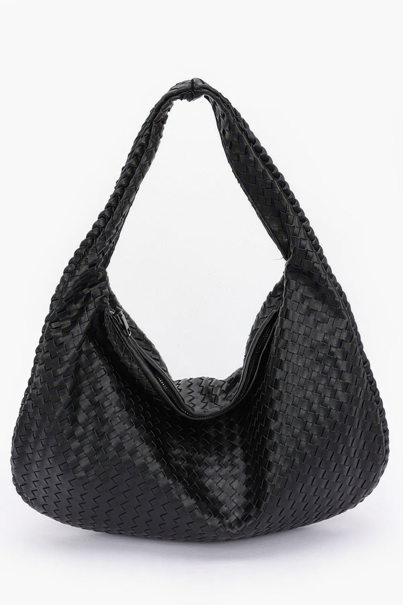 Faux Leather Braided Shoulder Bag - Farnelli