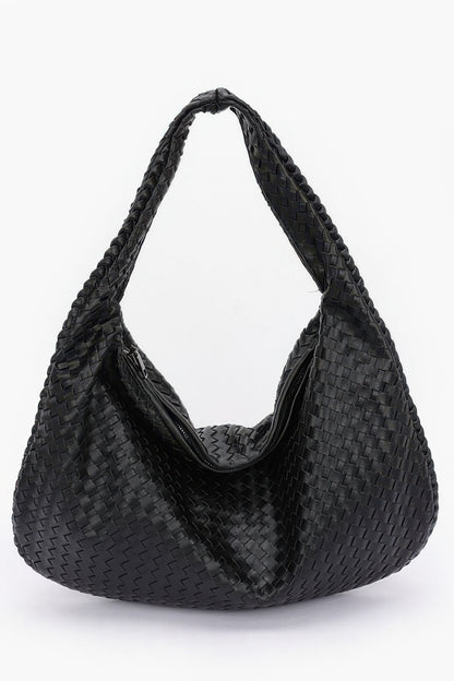 Faux Leather Braided Shoulder Bag - Farnelli