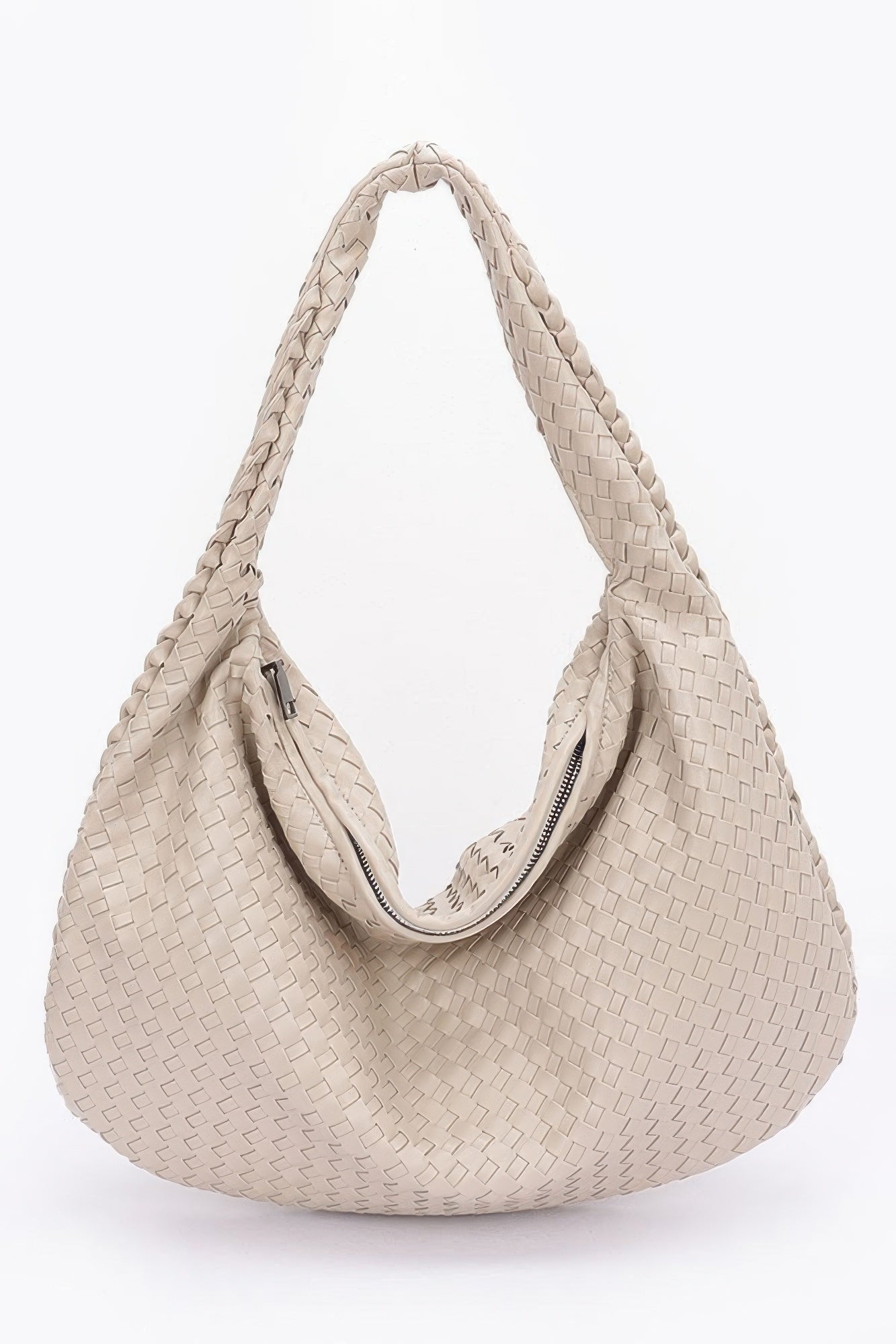 Faux Leather Braided Shoulder Bag - Farnelli
