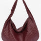 Faux Leather Braided Shoulder Bag - Farnelli