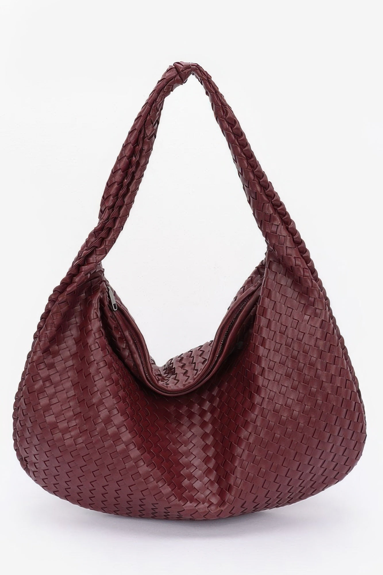 Faux Leather Braided Shoulder Bag - Farnelli