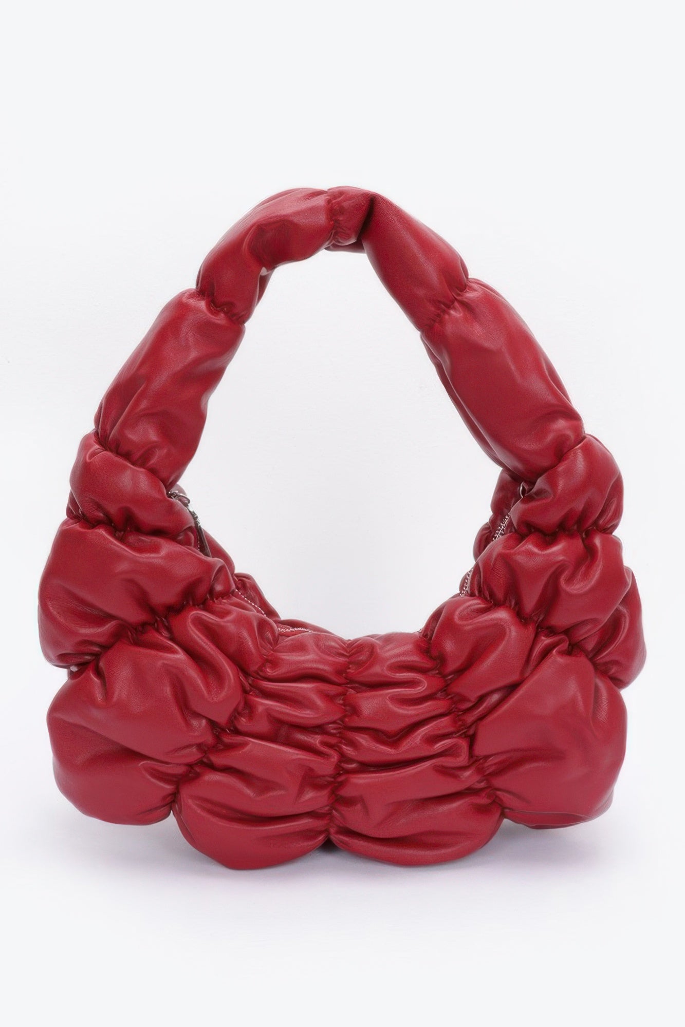 Pleated Faux Leather Shoulder Bag - Farnelli