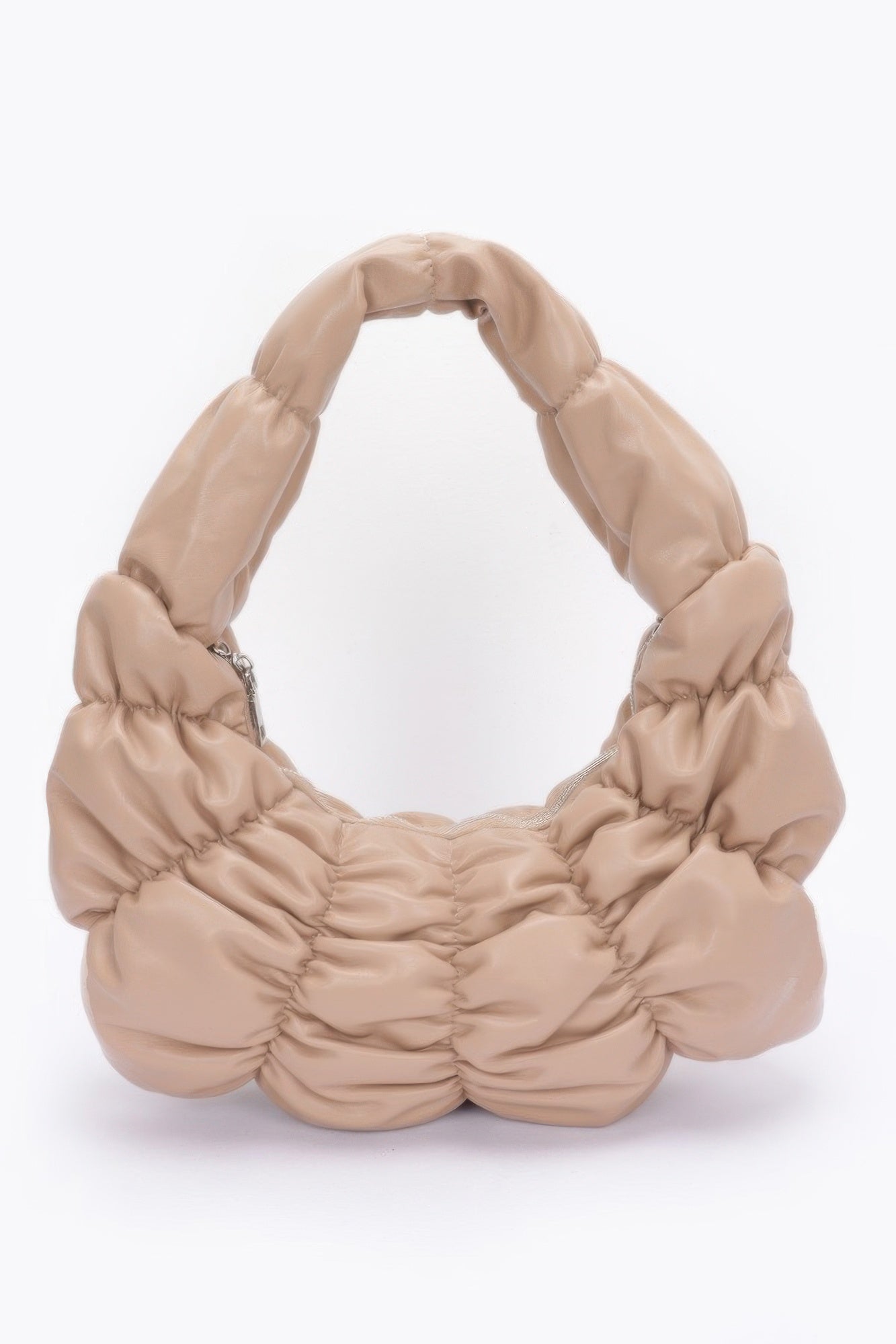 Pleated Faux Leather Shoulder Bag - Farnelli