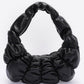 Pleated Faux Leather Shoulder Bag - Farnelli
