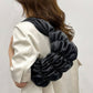 Pleated Faux Leather Shoulder Bag - Farnelli