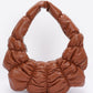 Pleated Faux Leather Shoulder Bag - Farnelli