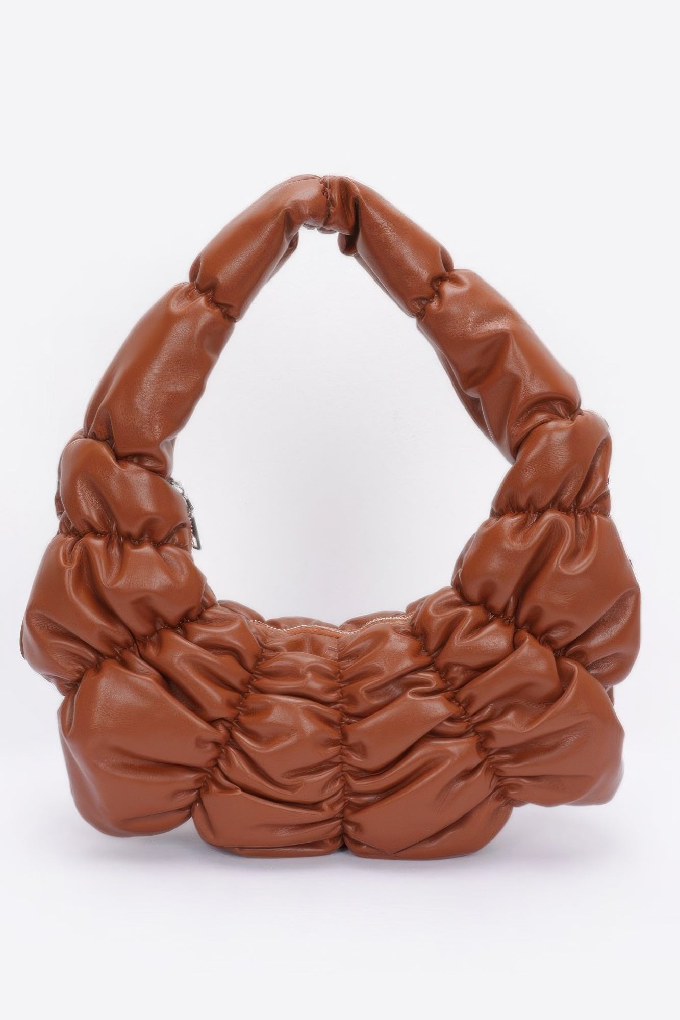 Pleated Faux Leather Shoulder Bag - Farnelli