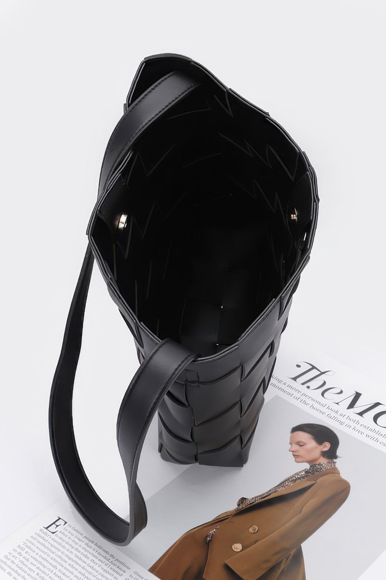 Faux Leather Braided Shoulder Bag W Pouch - Farnelli