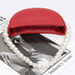 Faux Pearl Handle Half Moon Bag - Farnelli