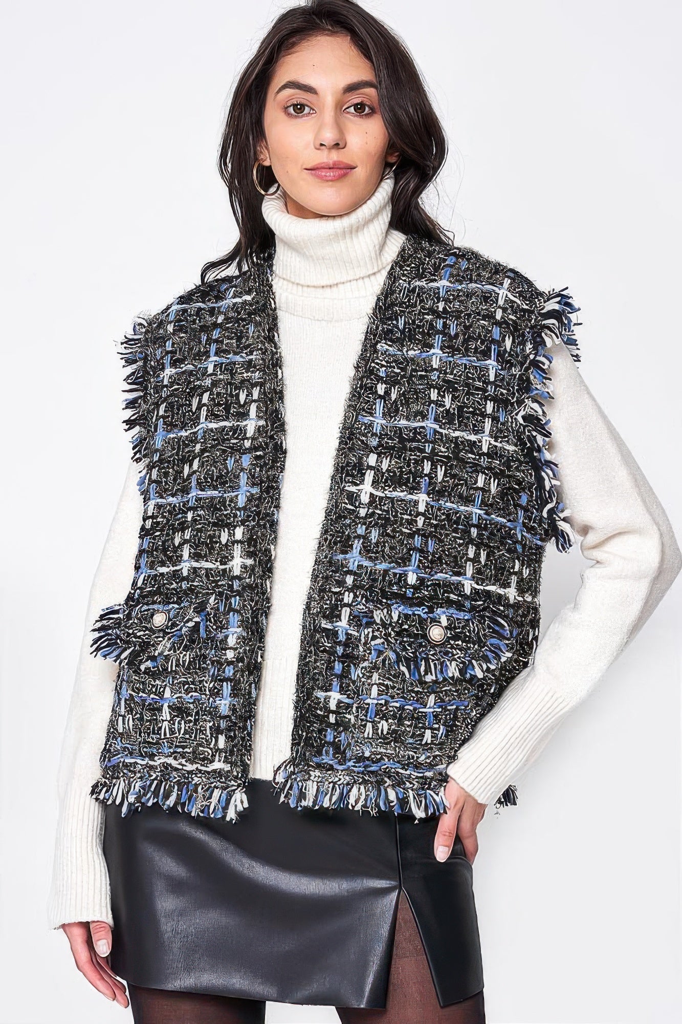 Plaid Tweed Vest - Farnelli