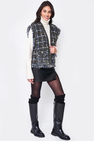 Plaid Tweed Vest - Farnelli