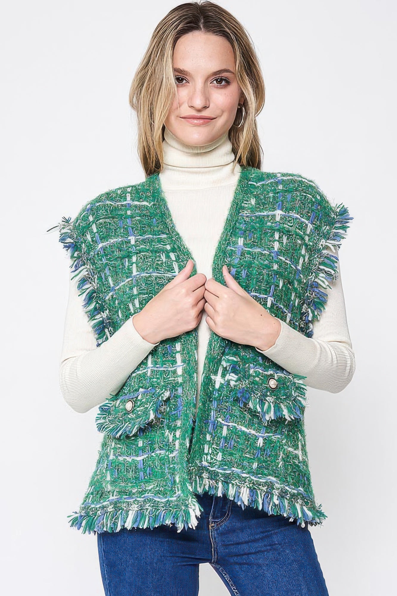 Plaid Tweed Vest - Farnelli