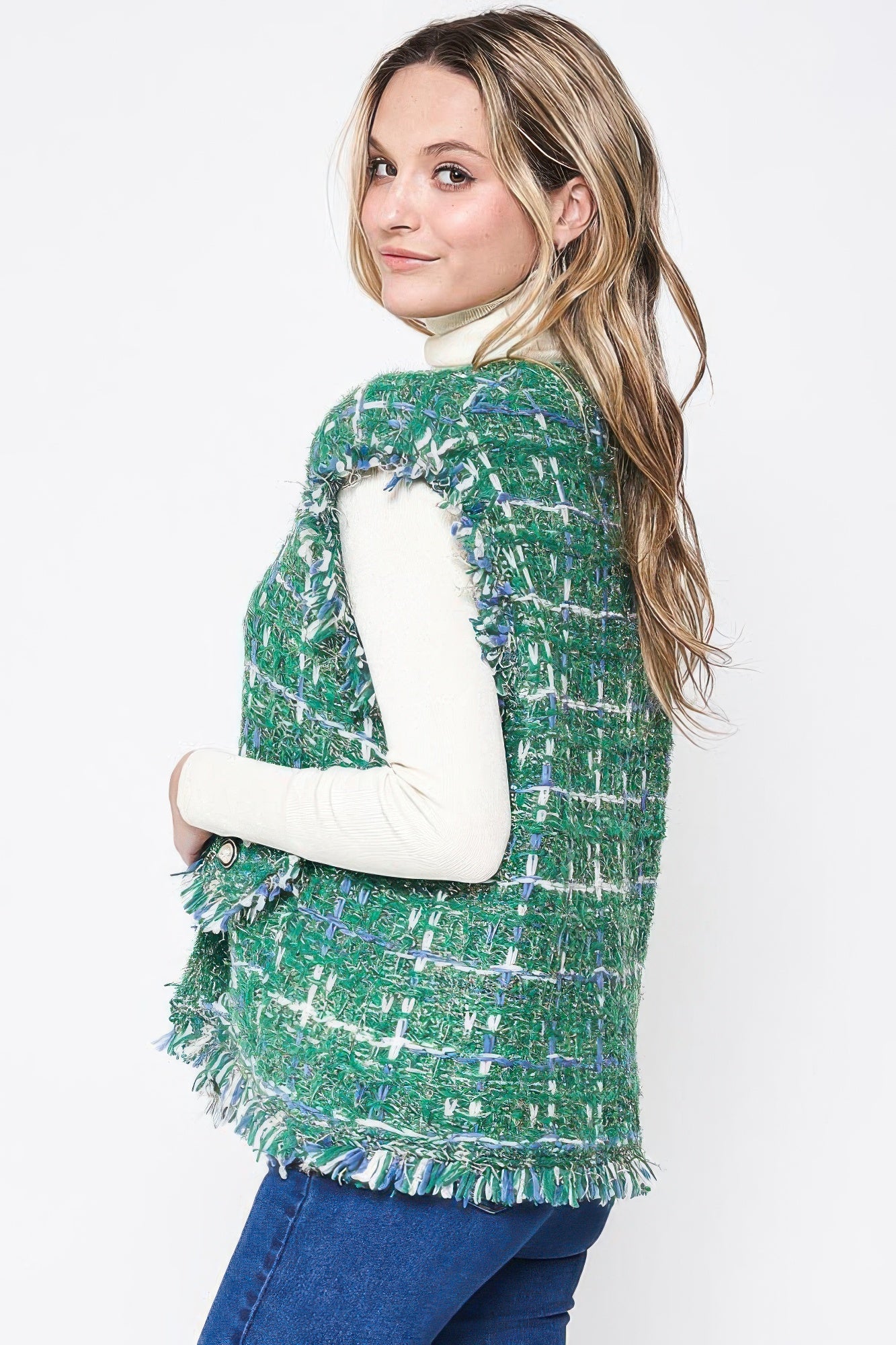 Plaid Tweed Vest - Farnelli