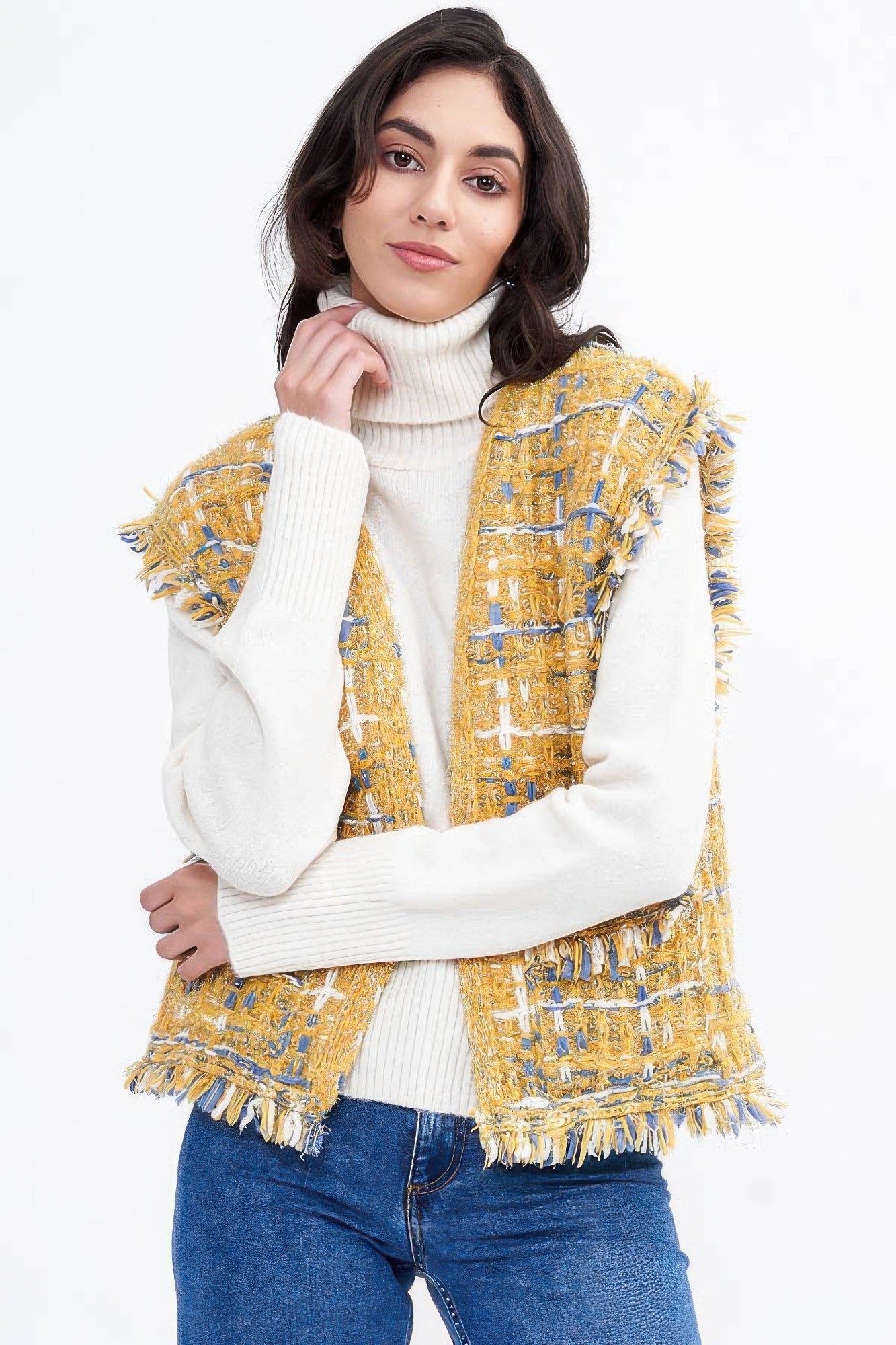 Plaid Tweed Vest - Farnelli