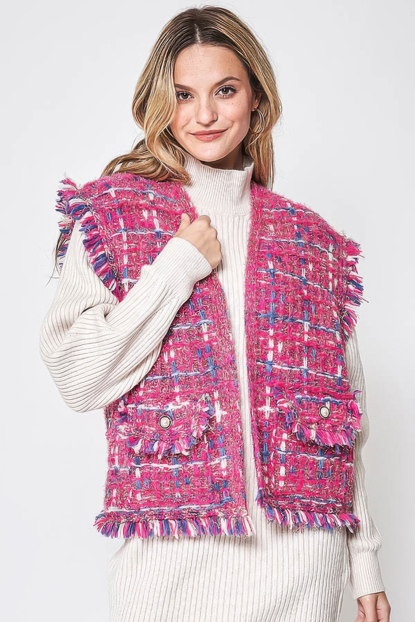 Plaid Tweed Vest - Farnelli