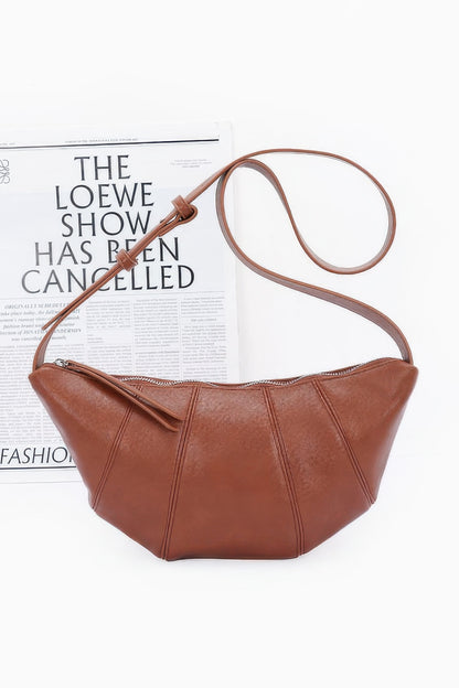 Faux Leather Croissant Bag - Farnelli
