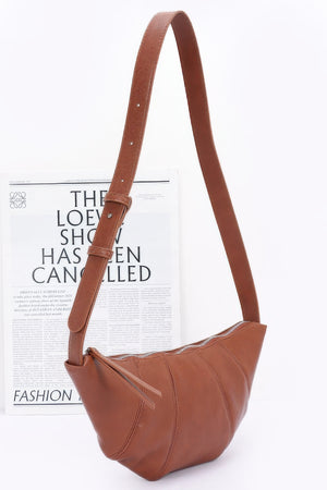 Faux Leather Croissant Bag - Farnelli