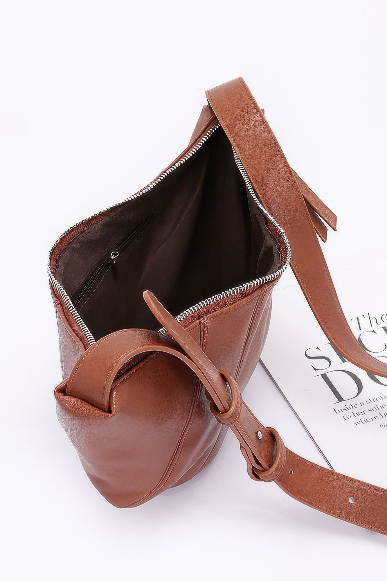 Faux Leather Croissant Bag - Farnelli