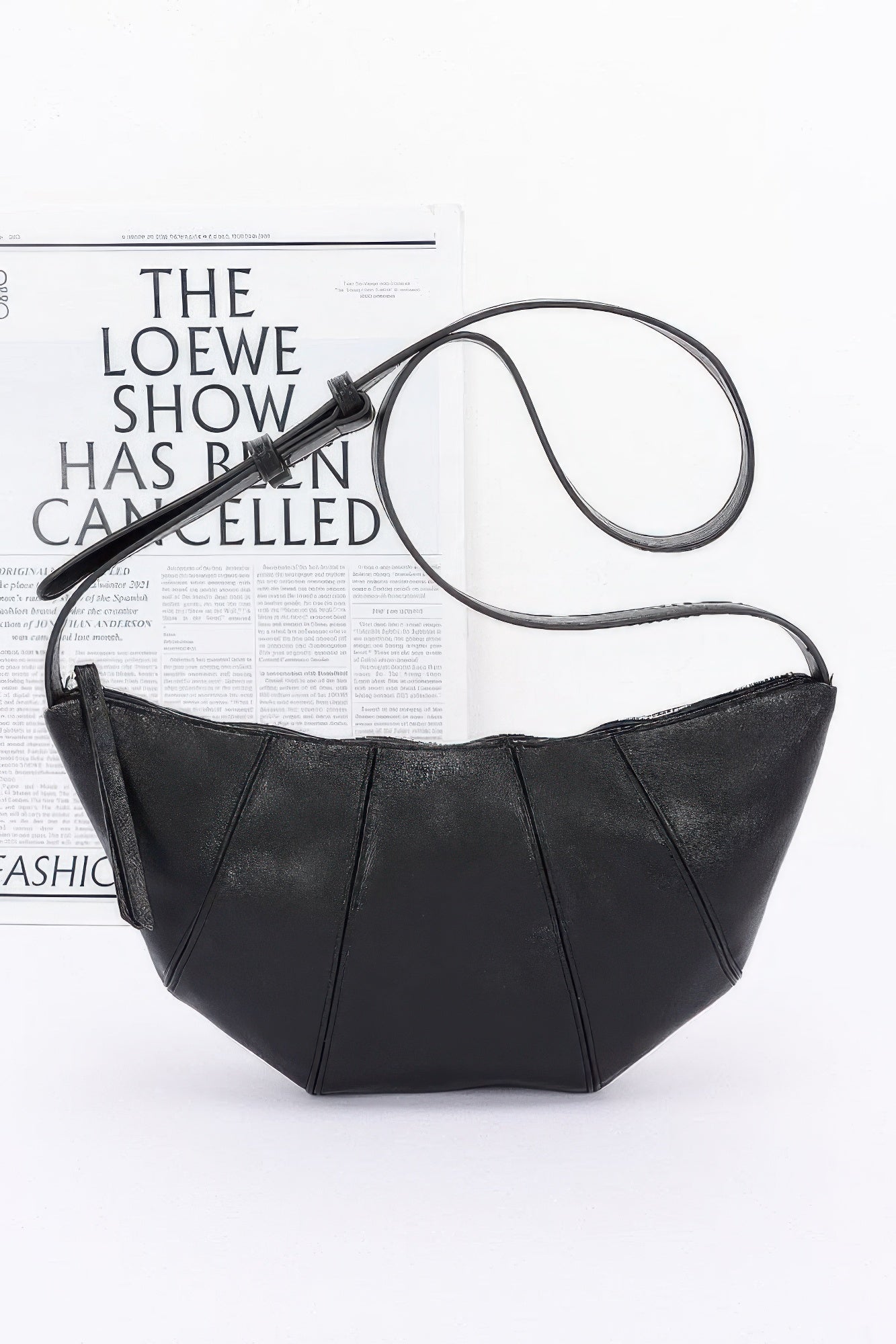 Faux Leather Croissant Bag - Farnelli