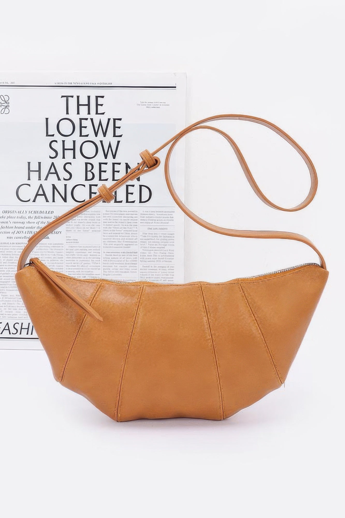 Faux Leather Croissant Bag - Farnelli