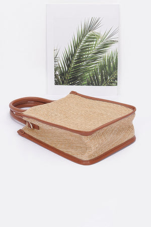 Faux Straw Tote Bag - Farnelli