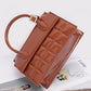 Embossed Enamel Top Handle Bag - Farnelli
