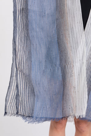 Striped Two Tone Cover Up Kimono - Farnelli