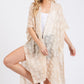 Distressed Pattern Tassel Kimono - Farnelli