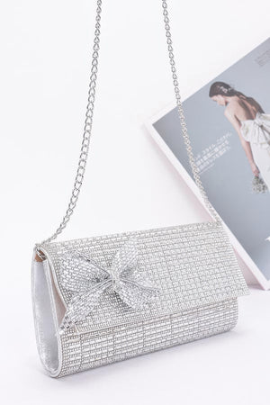 Rhinestone Party Clutch W/ Rhinestone Bow - Farnelli