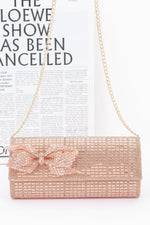 Rhinestone Party Clutch W/ Rhinestone Bow - Farnelli