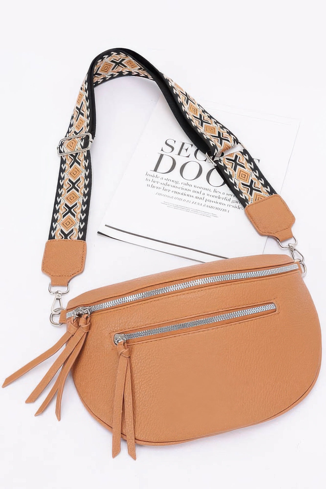Faux Leather Crossbody Bag Belt - Farnelli