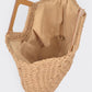 Faux Straw Wood Handle Tote Bag - Farnelli