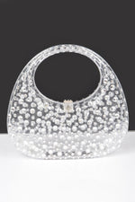 Rhinestone Hot Fix Clear Acrylic Clutch - Farnelli