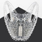 Rhinestone Hot Fix Clear Acrylic Clutch - Farnelli
