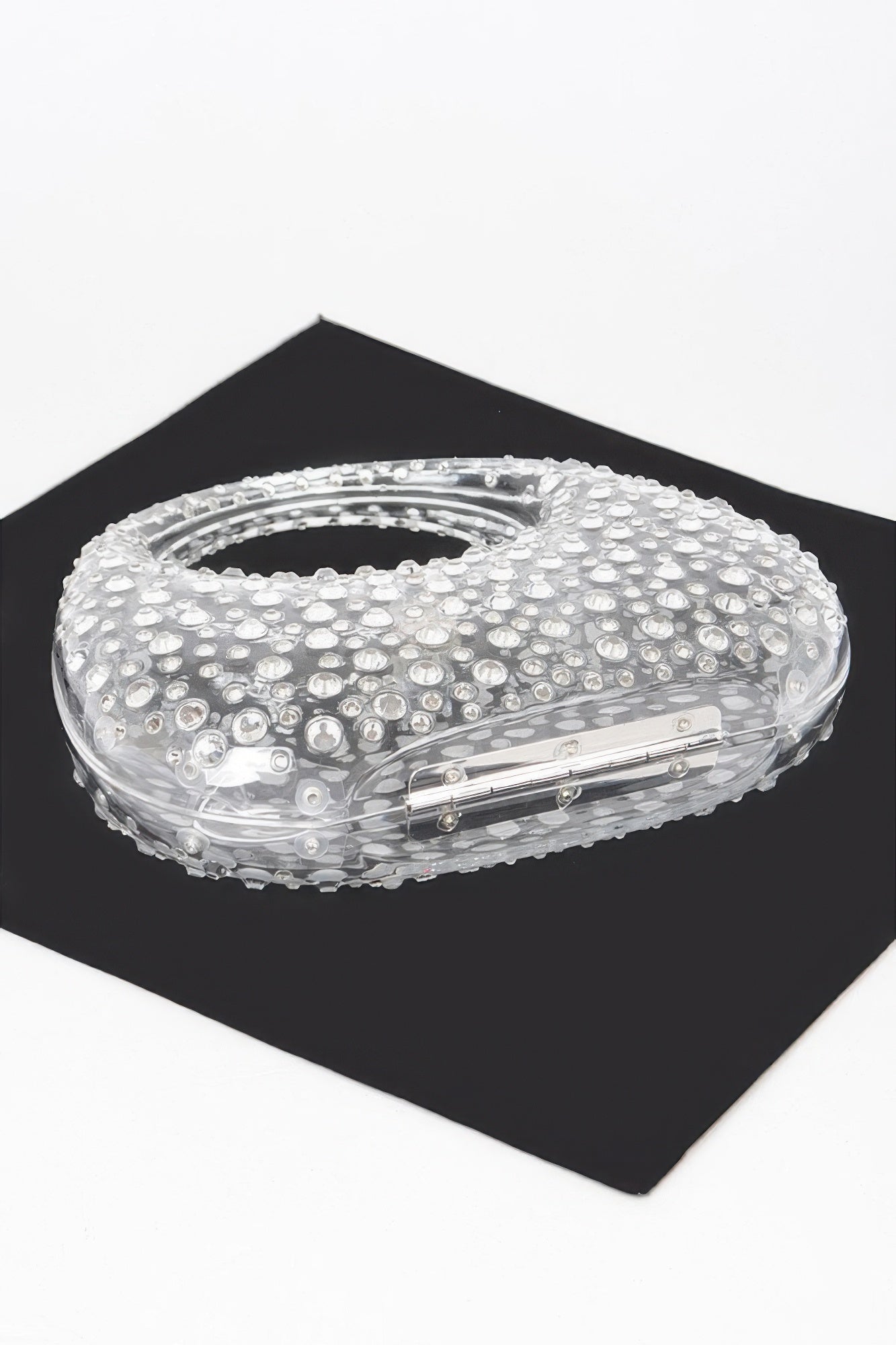 Rhinestone Hot Fix Clear Acrylic Clutch - Farnelli