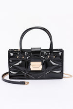 Embossed Enamel Handle Clutch - Farnelli