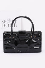 Embossed Enamel Handle Clutch - Farnelli